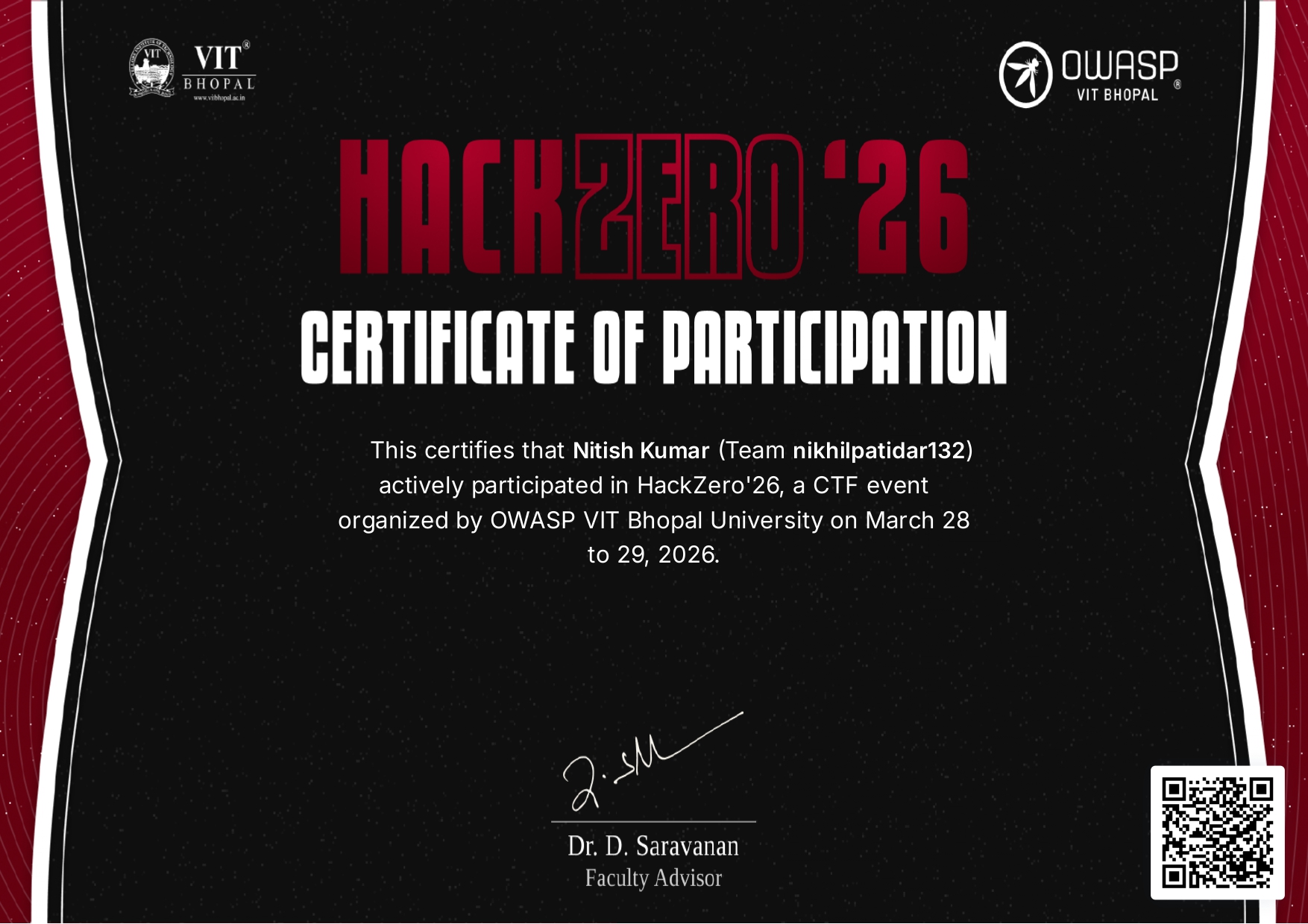 Digital CyberHunt CTF Certificate